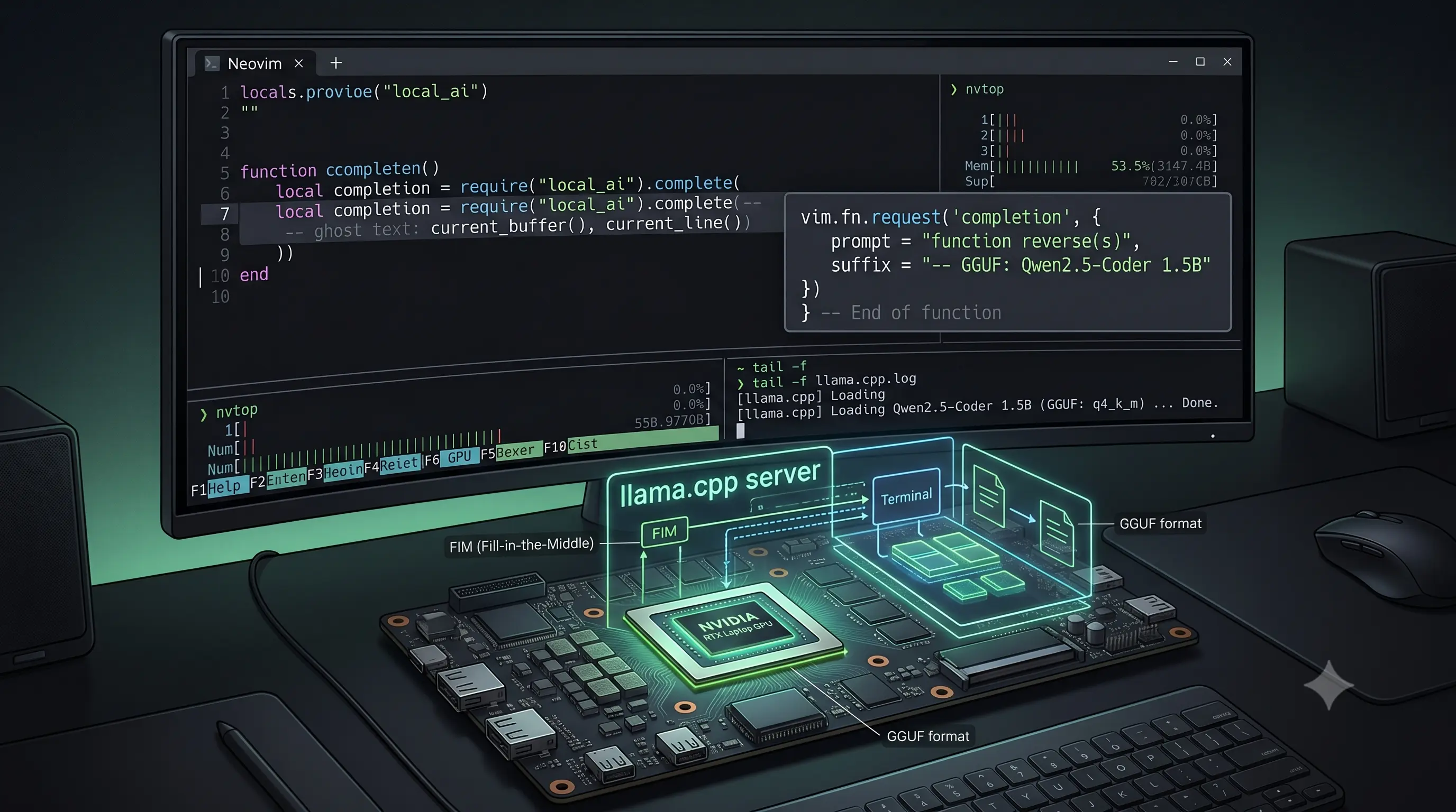 I Built a Copilot Clone in Neovim With a 1.5B Model on a Laptop GPU